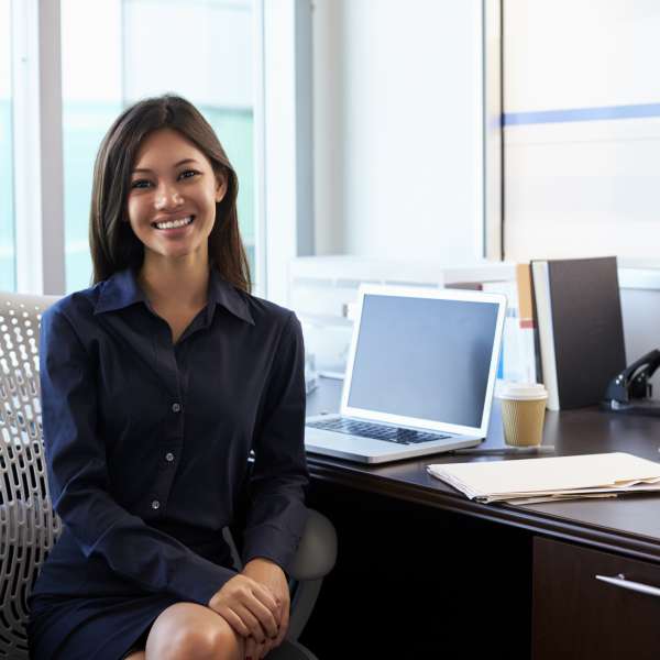 A happy real estate agents in Florida office