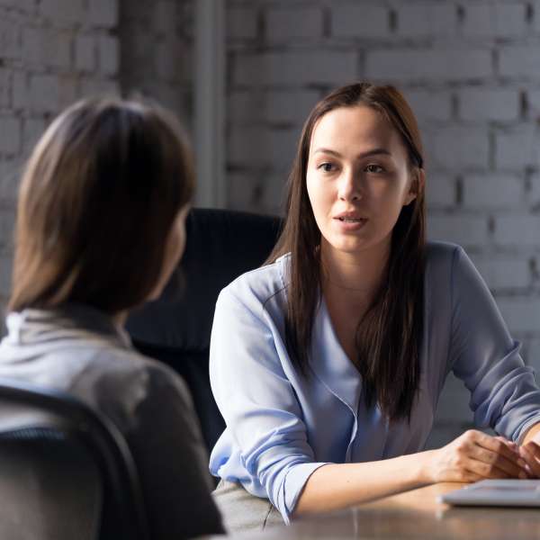Business Consultant consulting a client