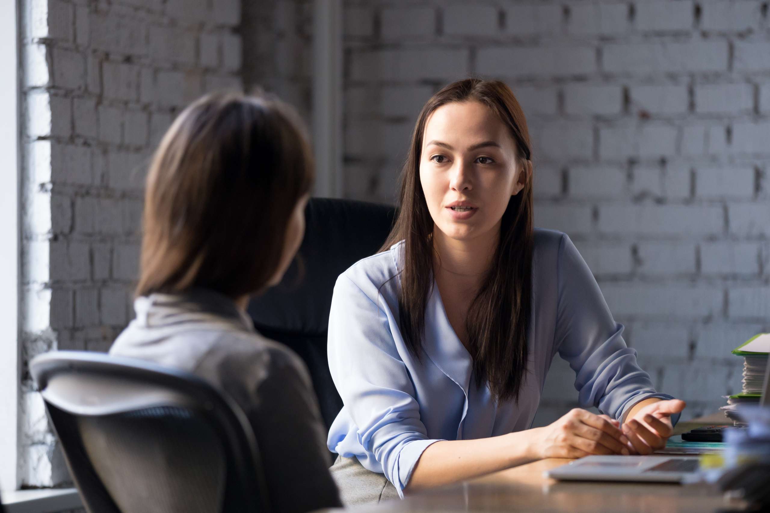 Business Consultant consulting a client