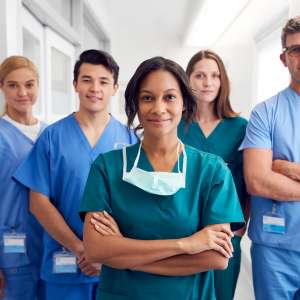 A group of medical professionals standing