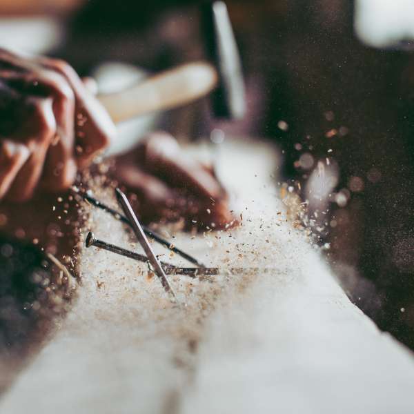 Young carpenter working