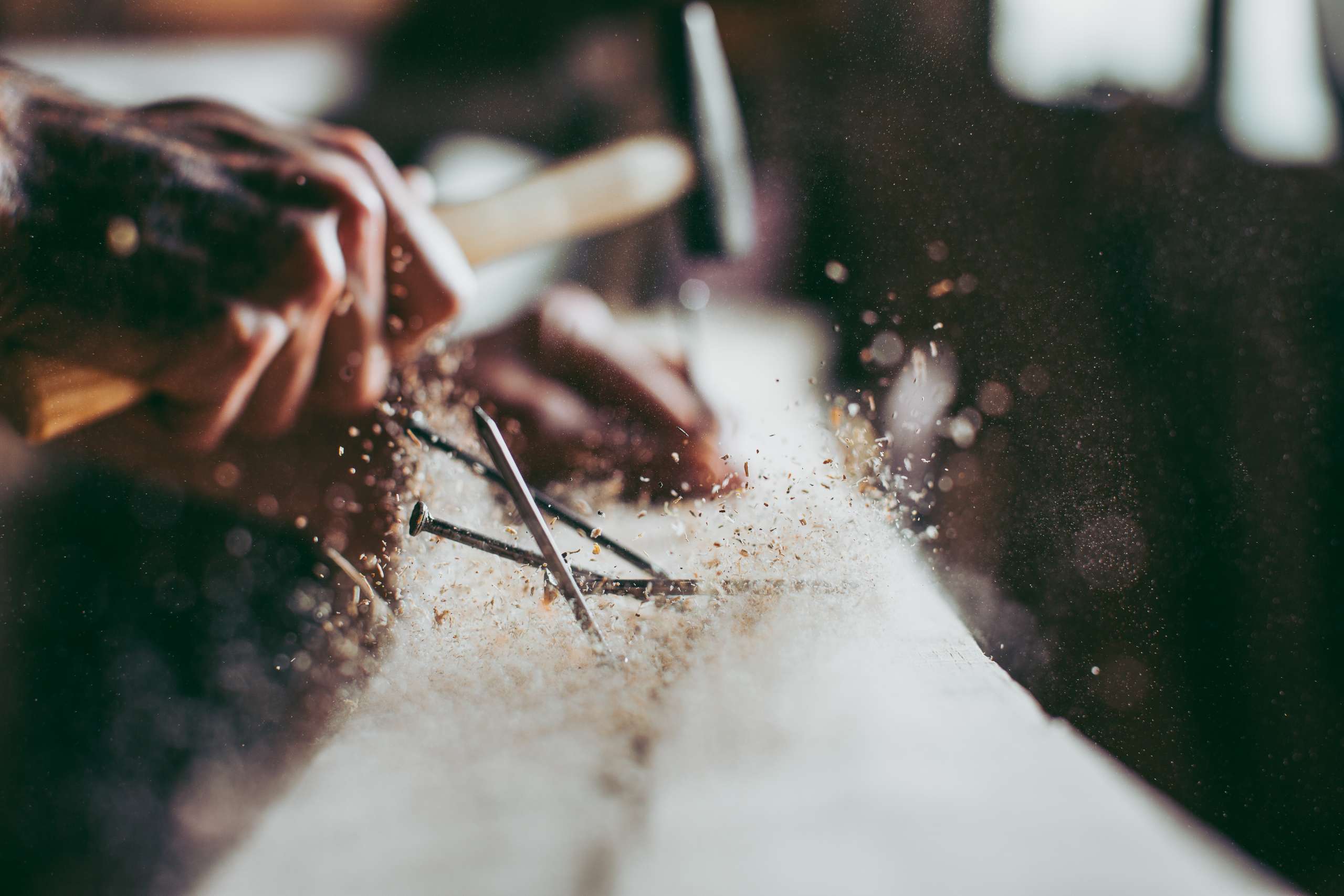 Young carpenter working