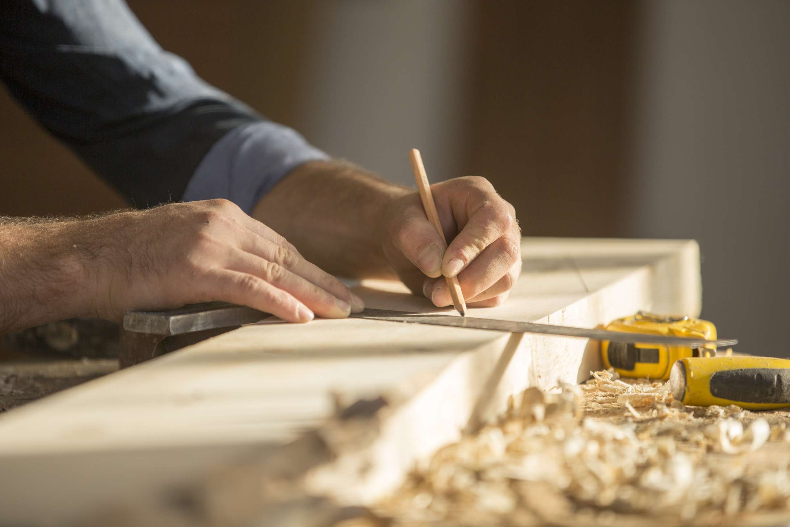 Carpenter working at workshop