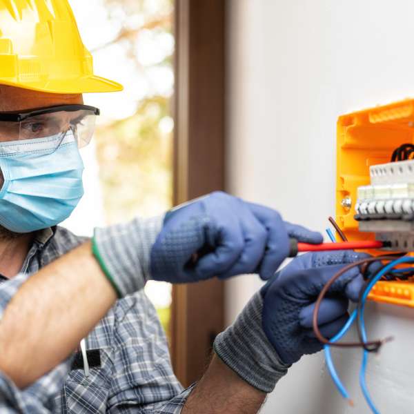 Electrician at work.