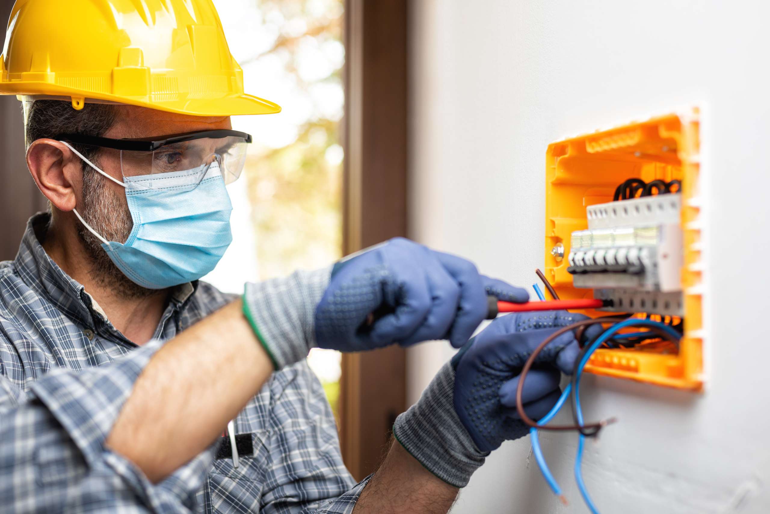 Electrician at work.