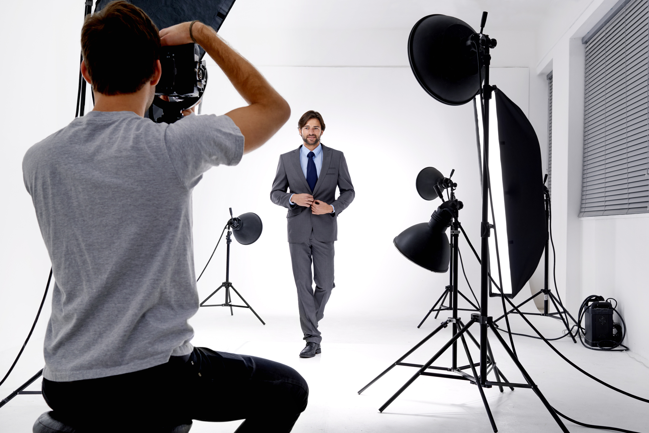 A photographer working in his studio