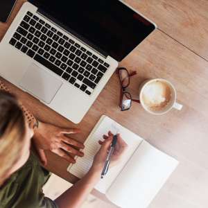 A writer with laptop