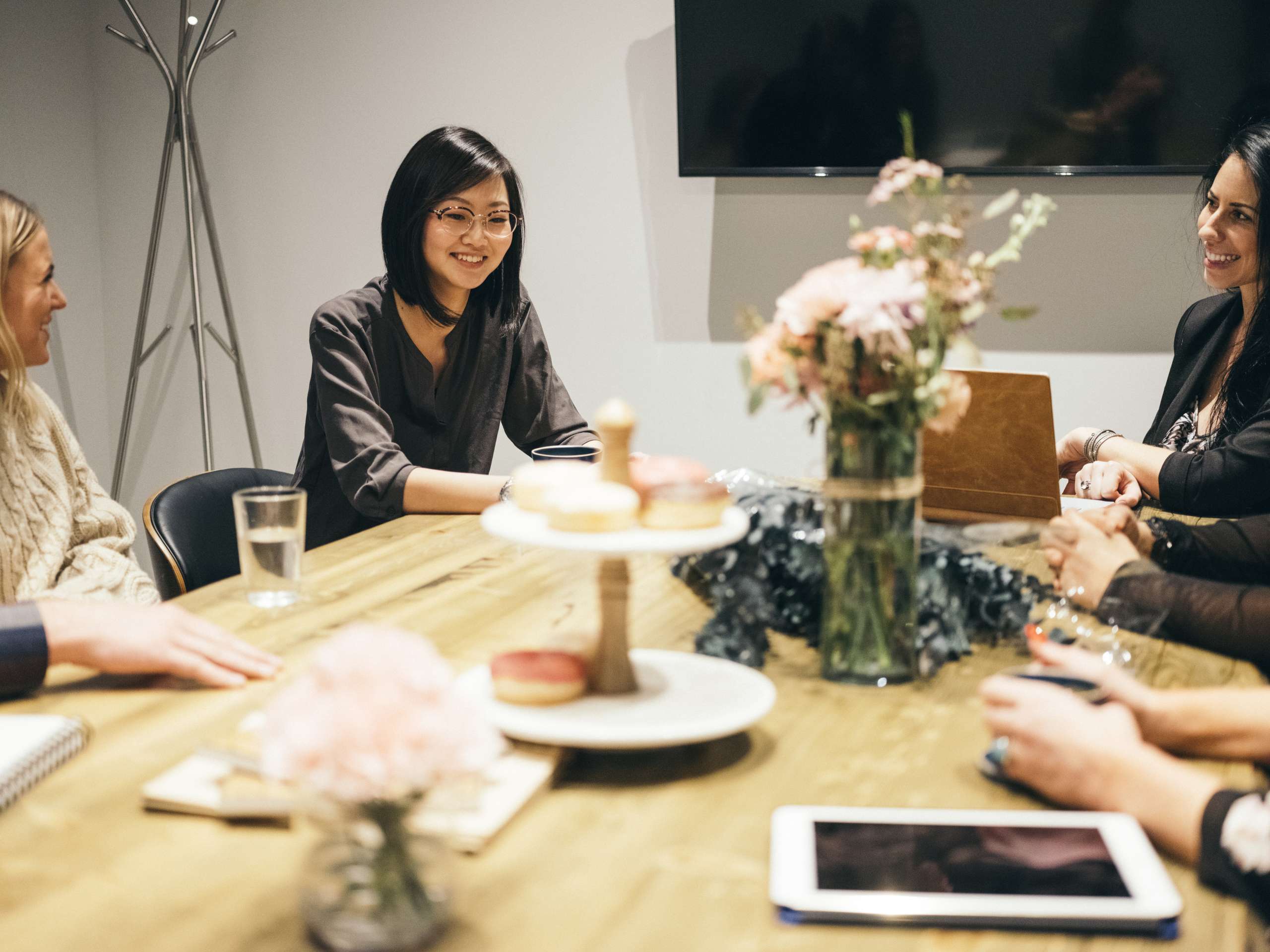 People Working in a Meeting Space