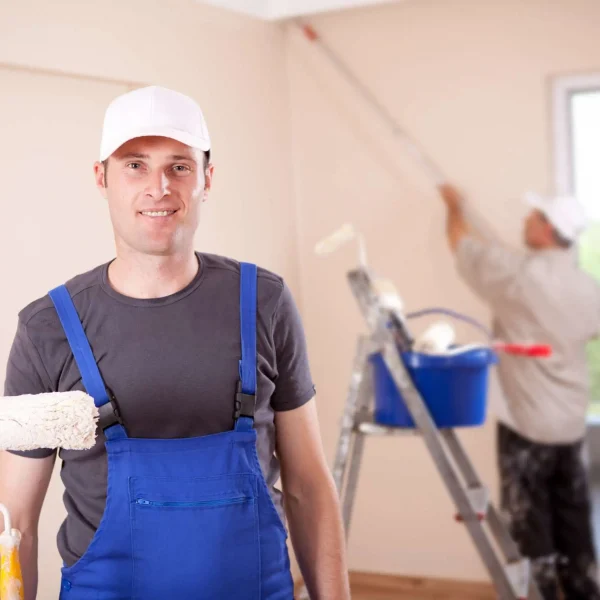 House painters paint a home