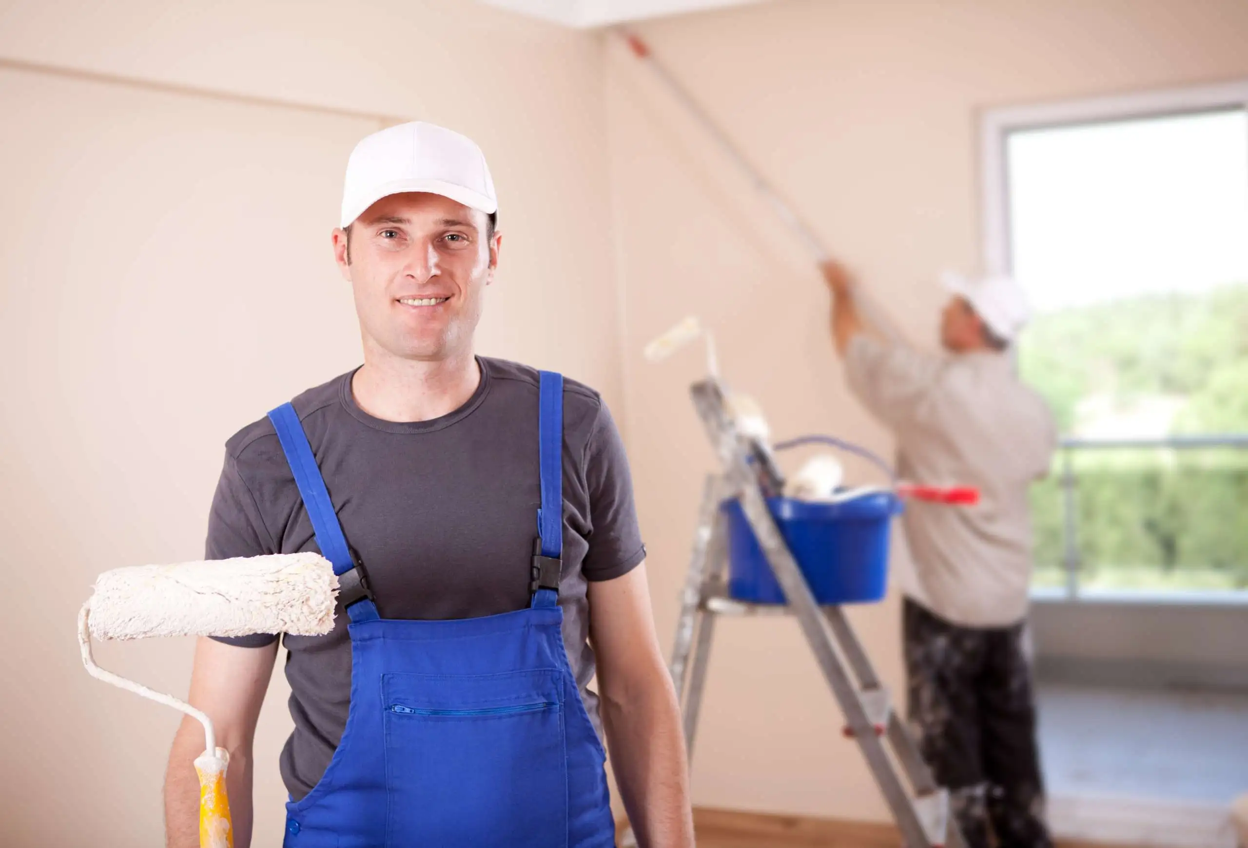 House painters paint a home