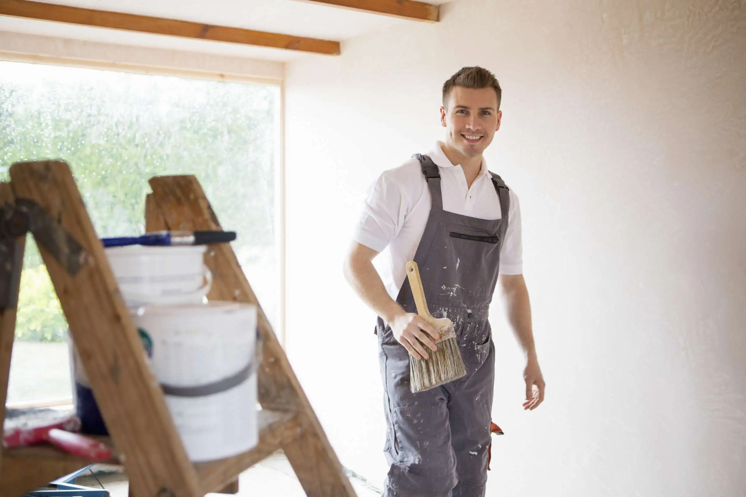 A painter with and painting tools